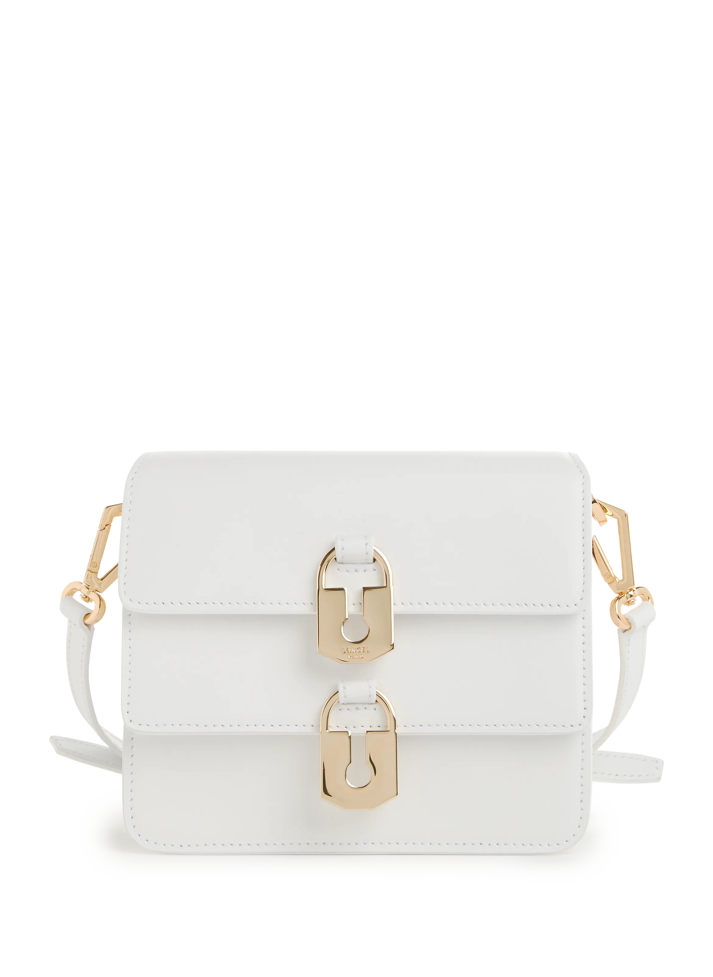 LANCEL  Idylle mini leather shoulder bag - White