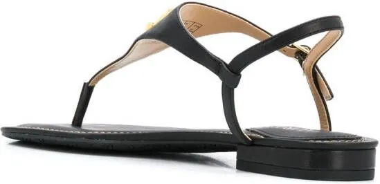 Lauren Ralph Lauren logo plaque flat sandals Black