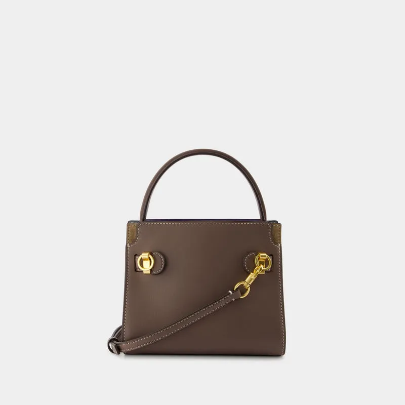 Lee Radziwill Petite Double Bag - Tory Burch - Leather - Brown