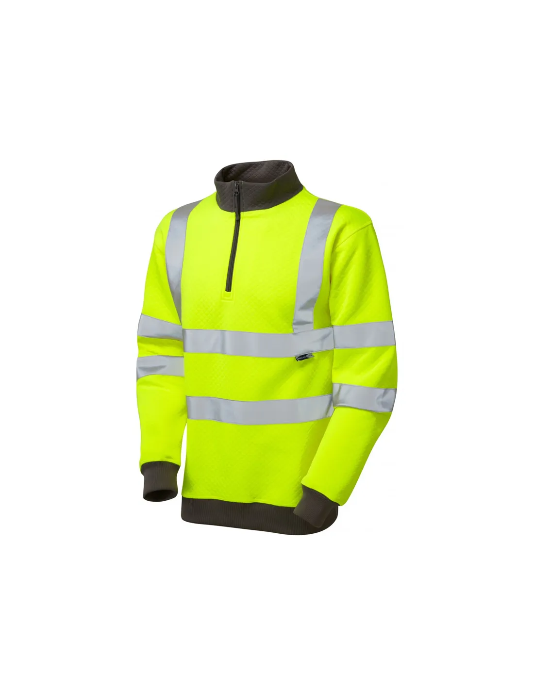 Leo Workwear - SS01 Brynsworthy Class 3 1/4 Zip Sweatshirt - Yellow- 2020ppe Size S