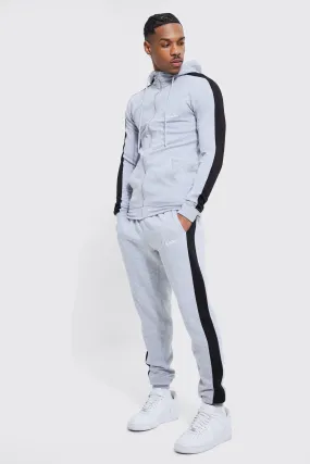 Lightweight Muscle Fit Man Hooded Tracksuit | boohooMAN UK