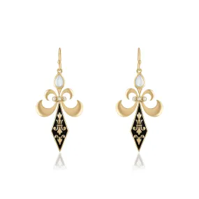 LILY FLEUR DE LIS SWORD DANGLE EARRINGS