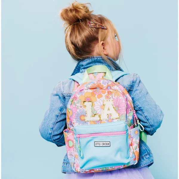 Little Chicken Mini Backpack With Inital Patches, Floral