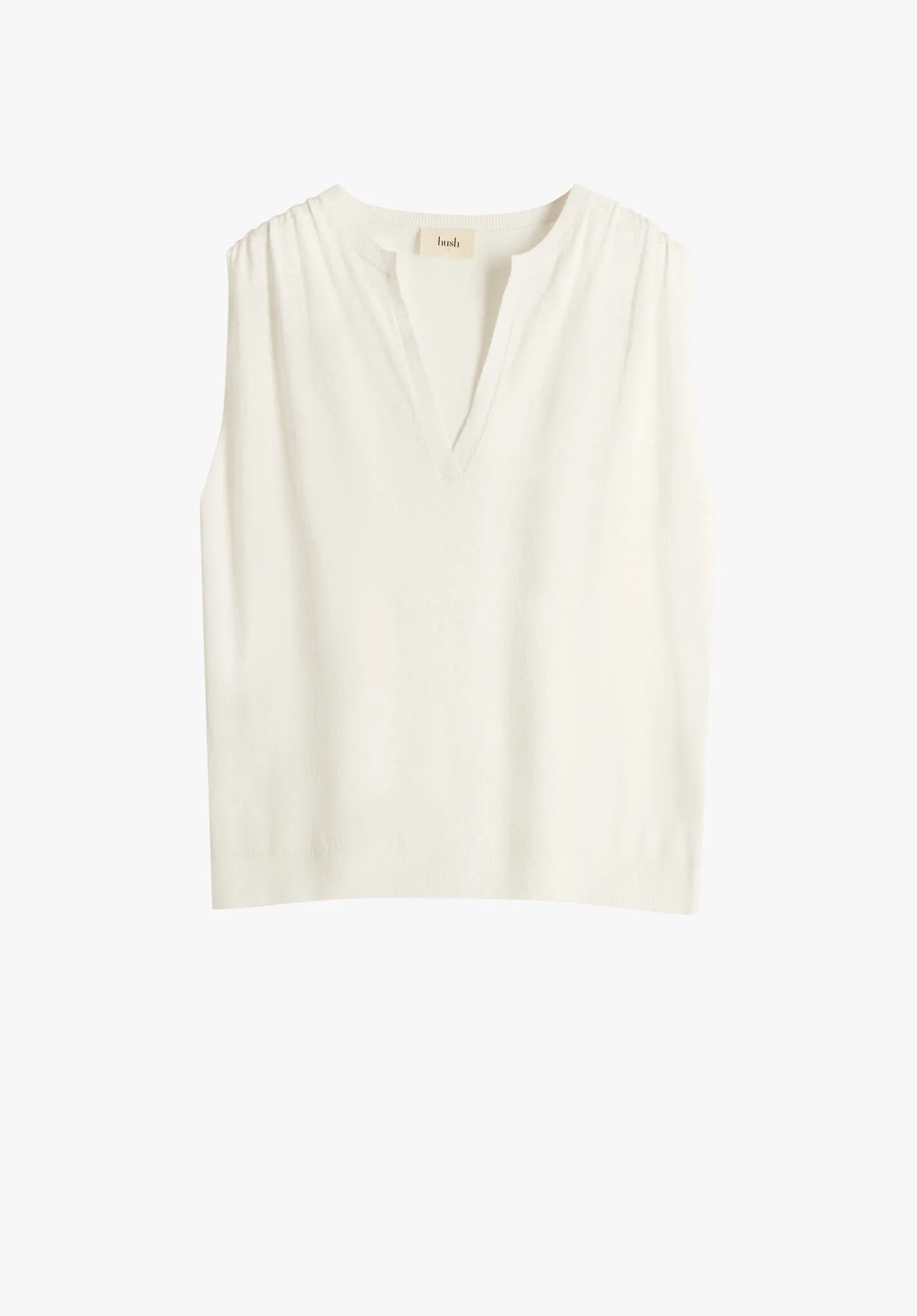 Lizzie Ruched Shoulder Linen Knit Vest