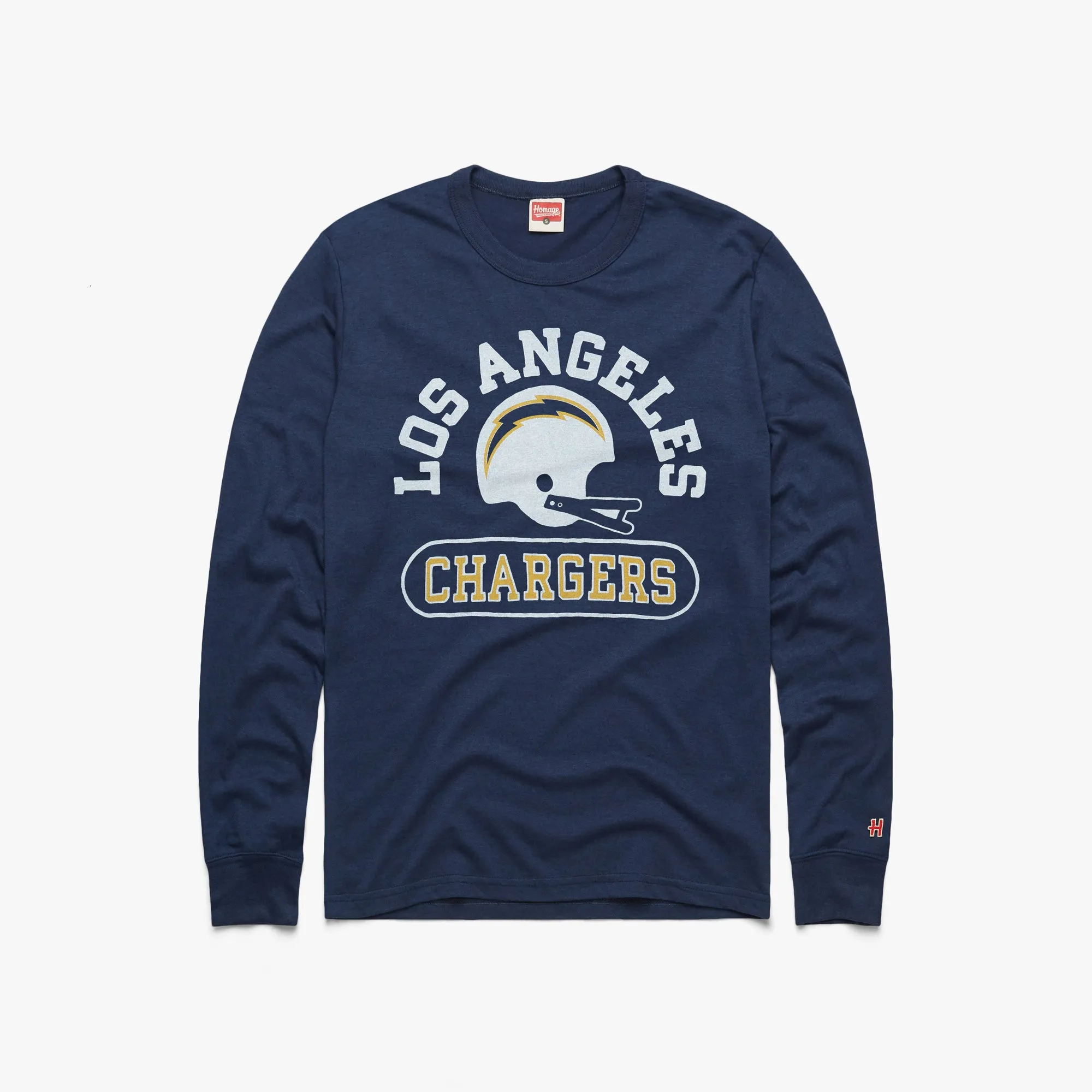 Los Angeles Chargers Throwback Helmet Long Sleeve Tee