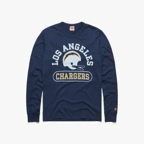 Los Angeles Chargers Throwback Helmet Long Sleeve Tee