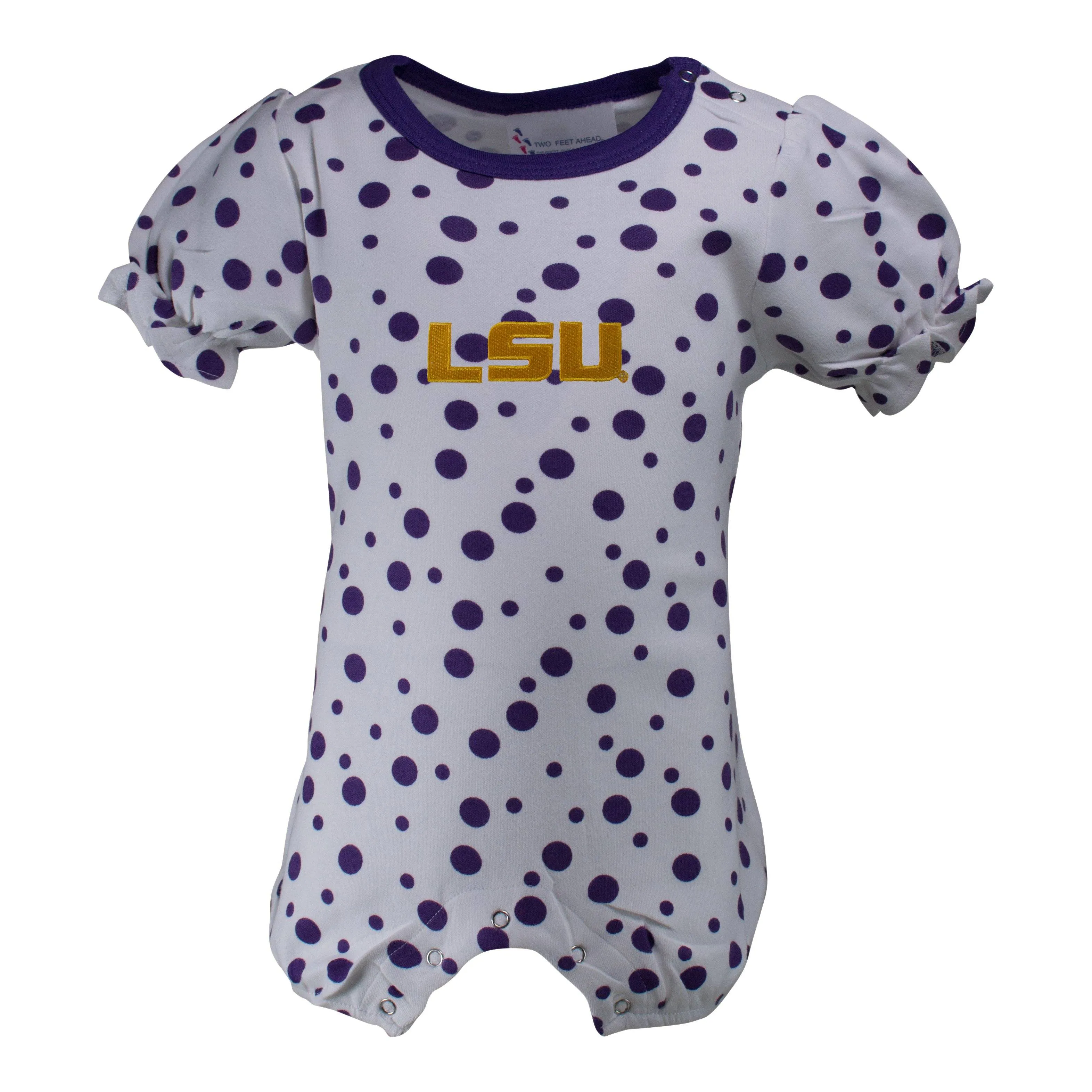 LSU Polka Dot Girl's Romper