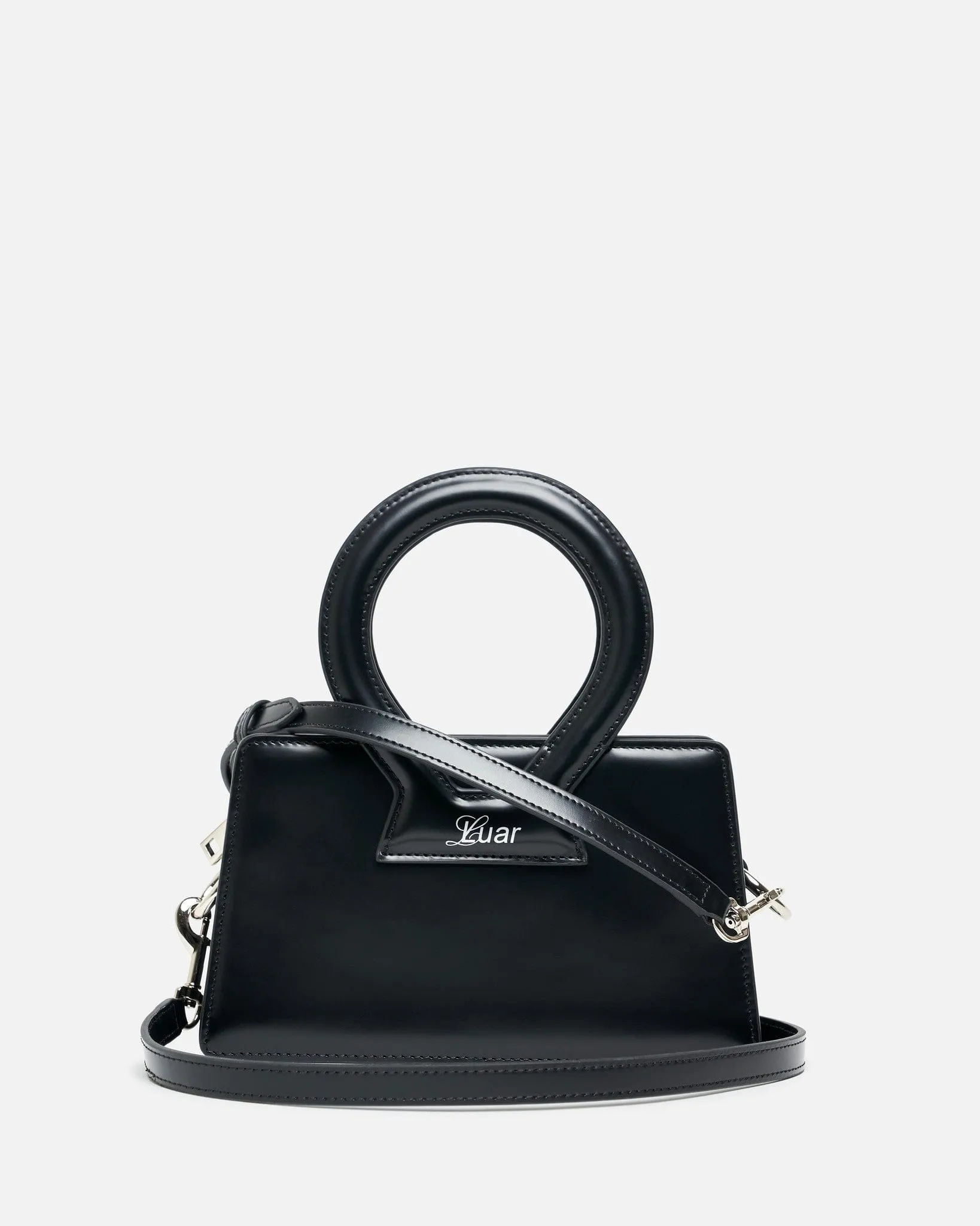 Luar Leather Small Ana Bag in Black