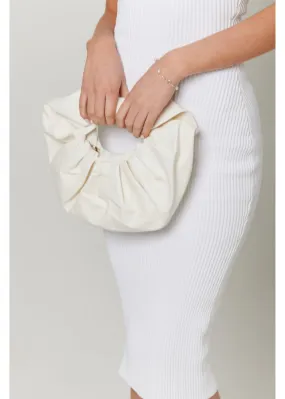 Madein Ivory PU Ruched Bag