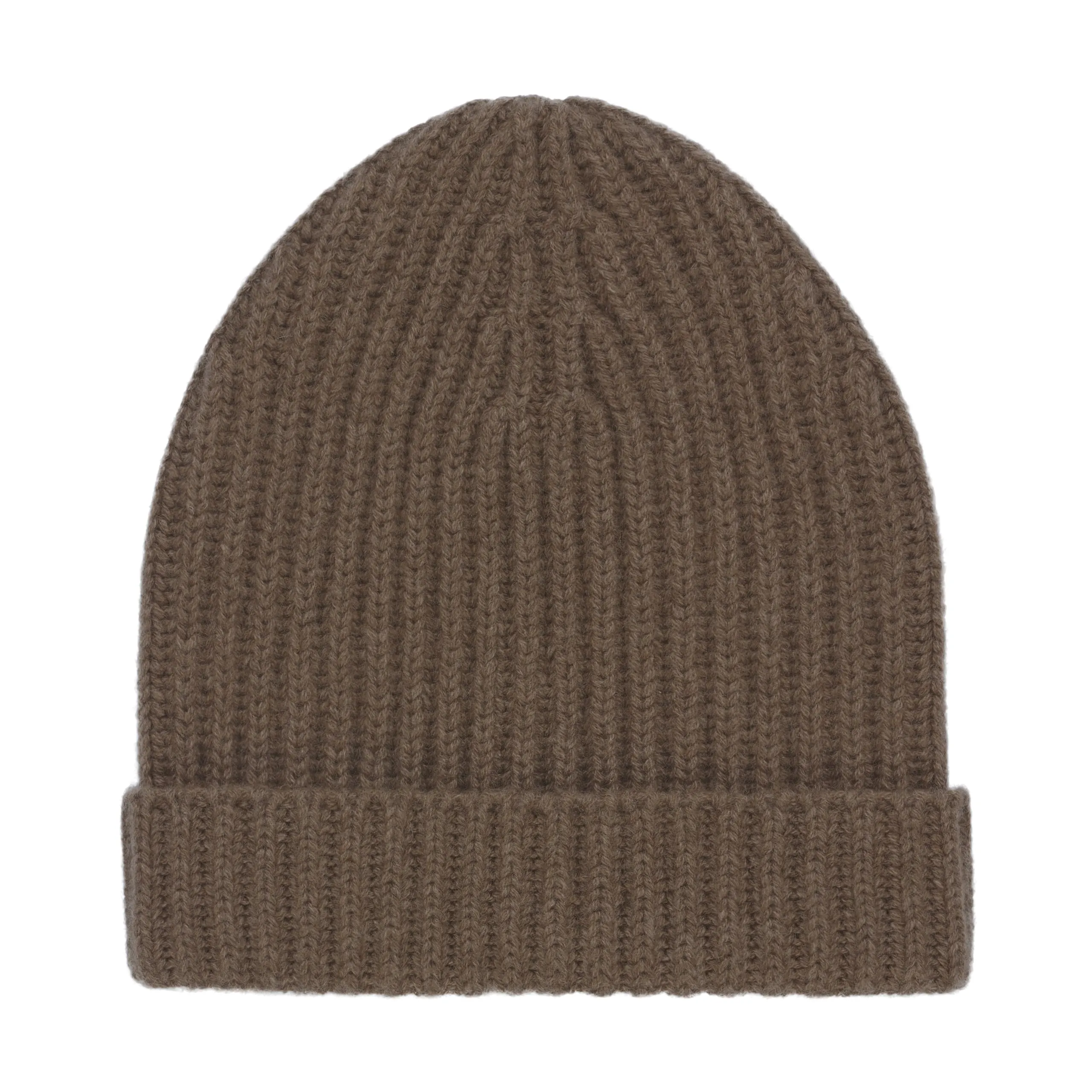  Malo Ribbed Cashmere Hat in Earth Brown