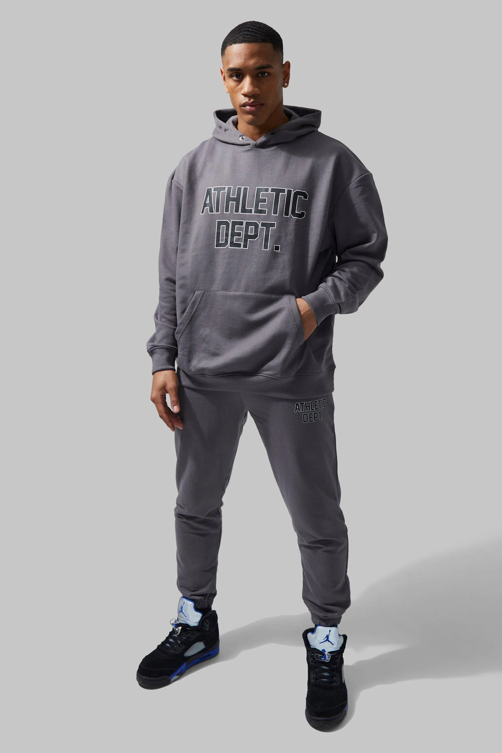 Man Active Oversize Athletic Hooded Tracksuit | boohooMAN UK