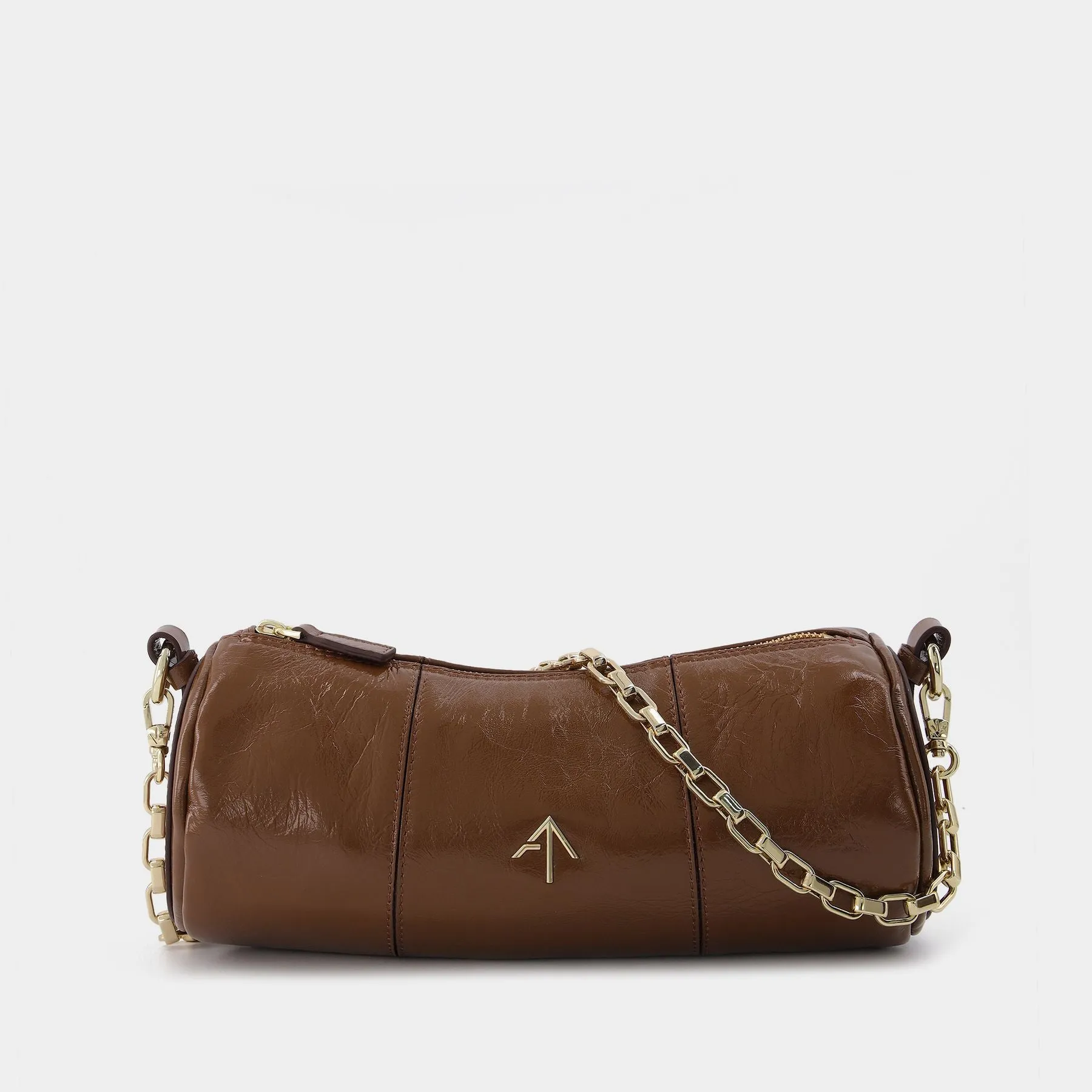 Manu Atelier  Cylinder Bag in Brown Leather