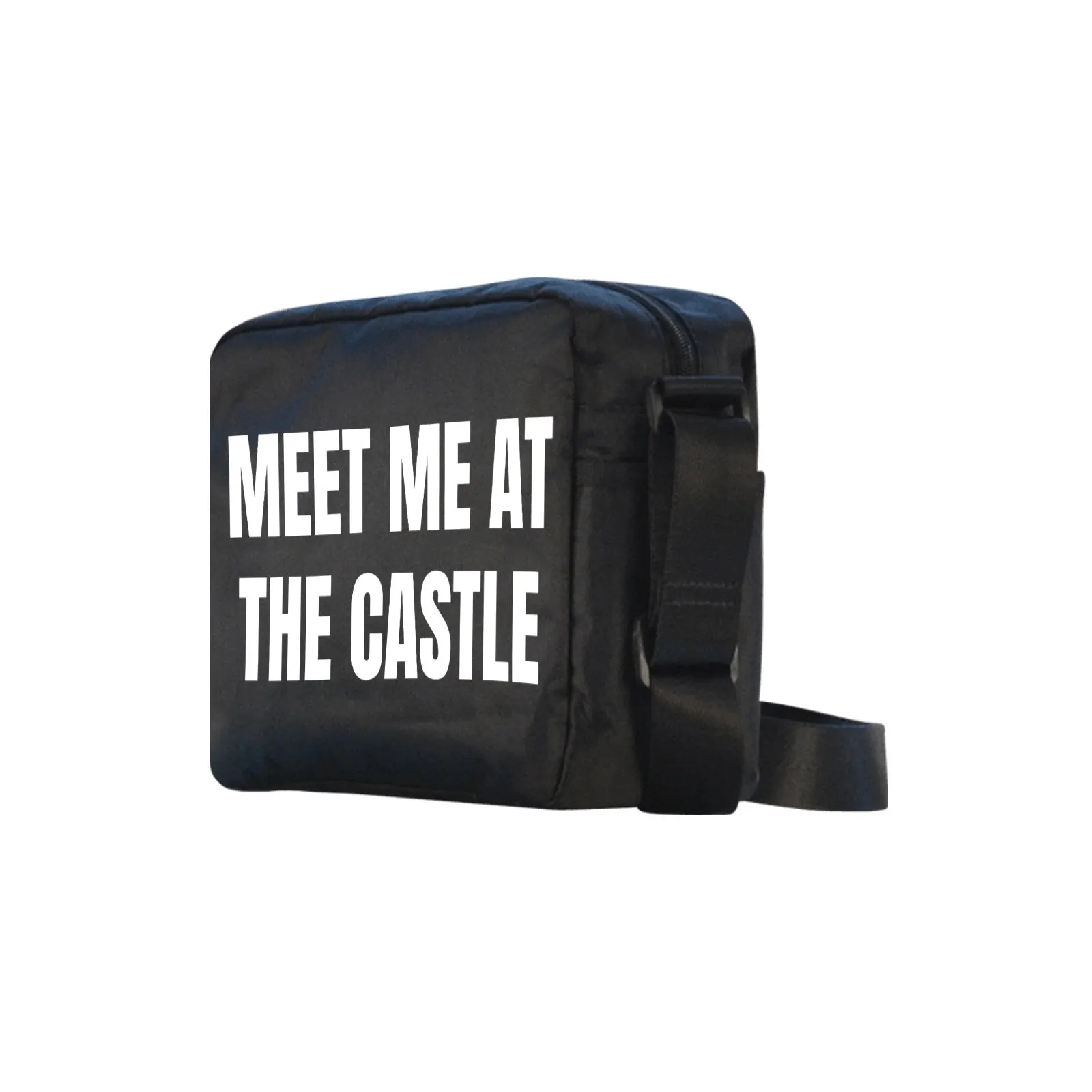 Meet Me At The Castle Black Classic Cross-body Nylon Bag