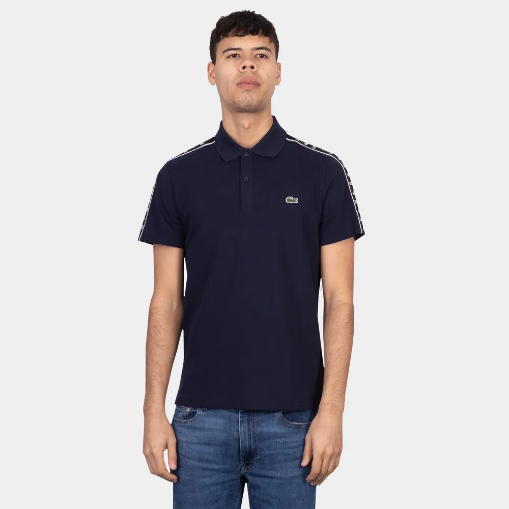 Mens Blue PH7398 Logo Stripe Polo