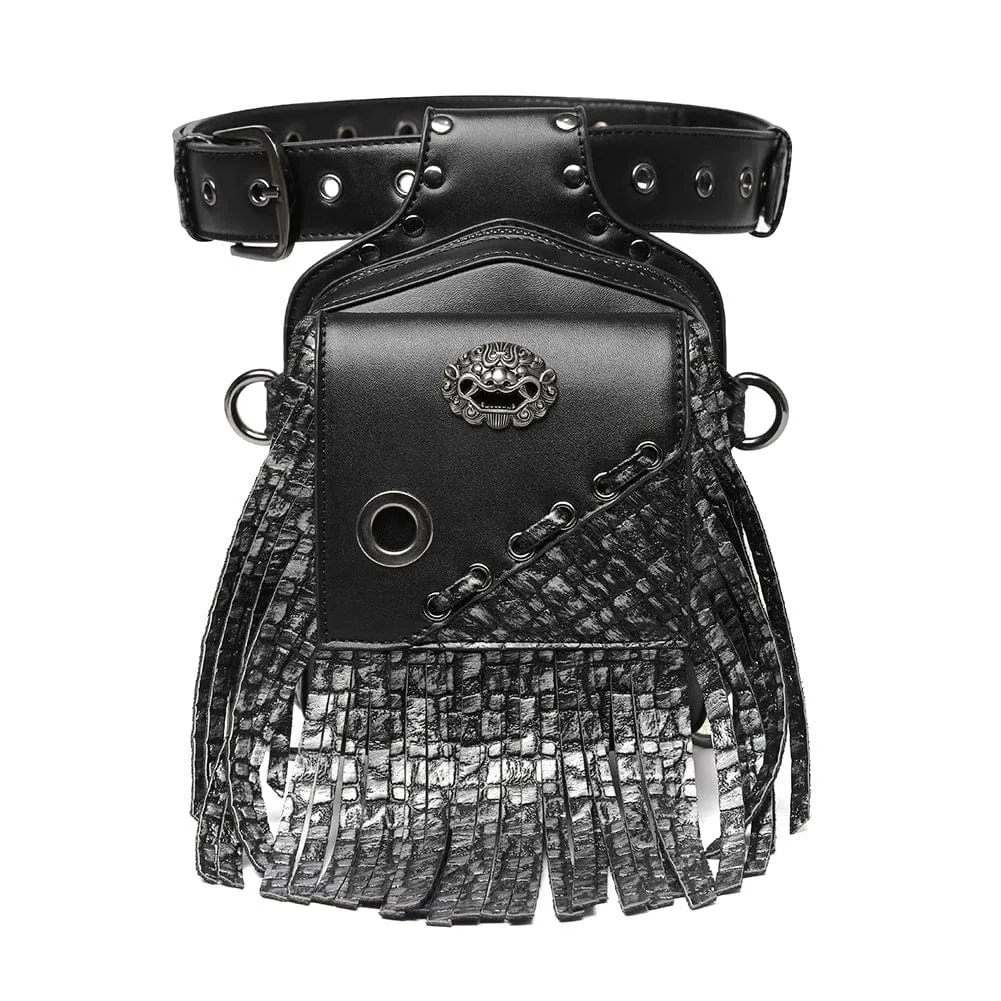 Men's Steampunk Tassels Faux Leather Waist Bag