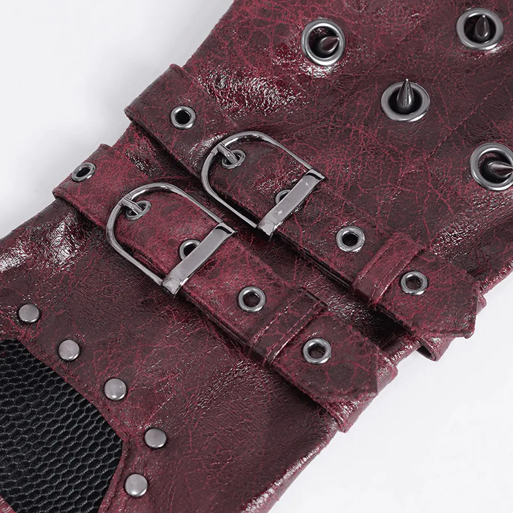 Men's Studded Steampunk Gloves with Metal Details