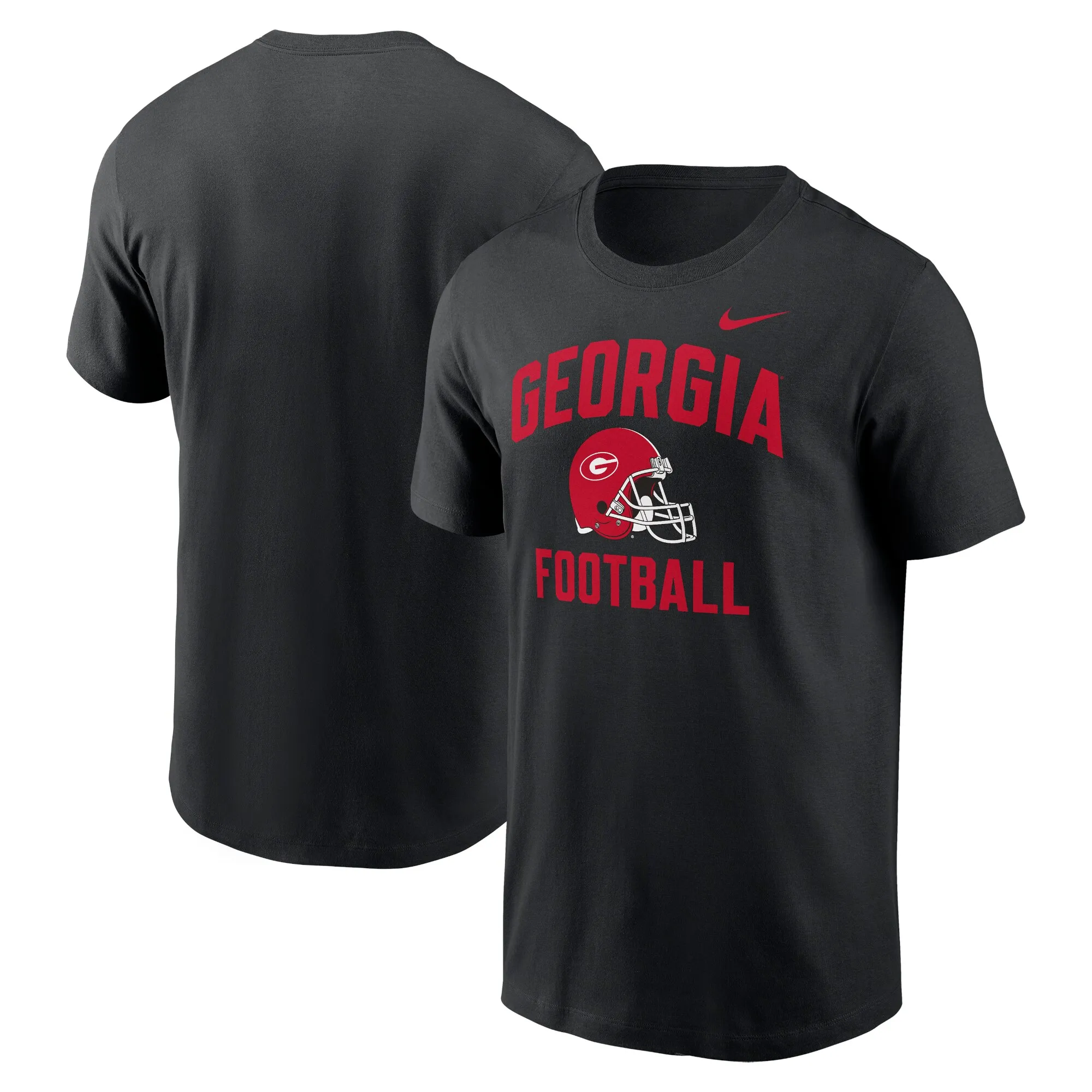 Men's Nike Black Georgia Bulldogs Campus Football Helmet T-Shirt