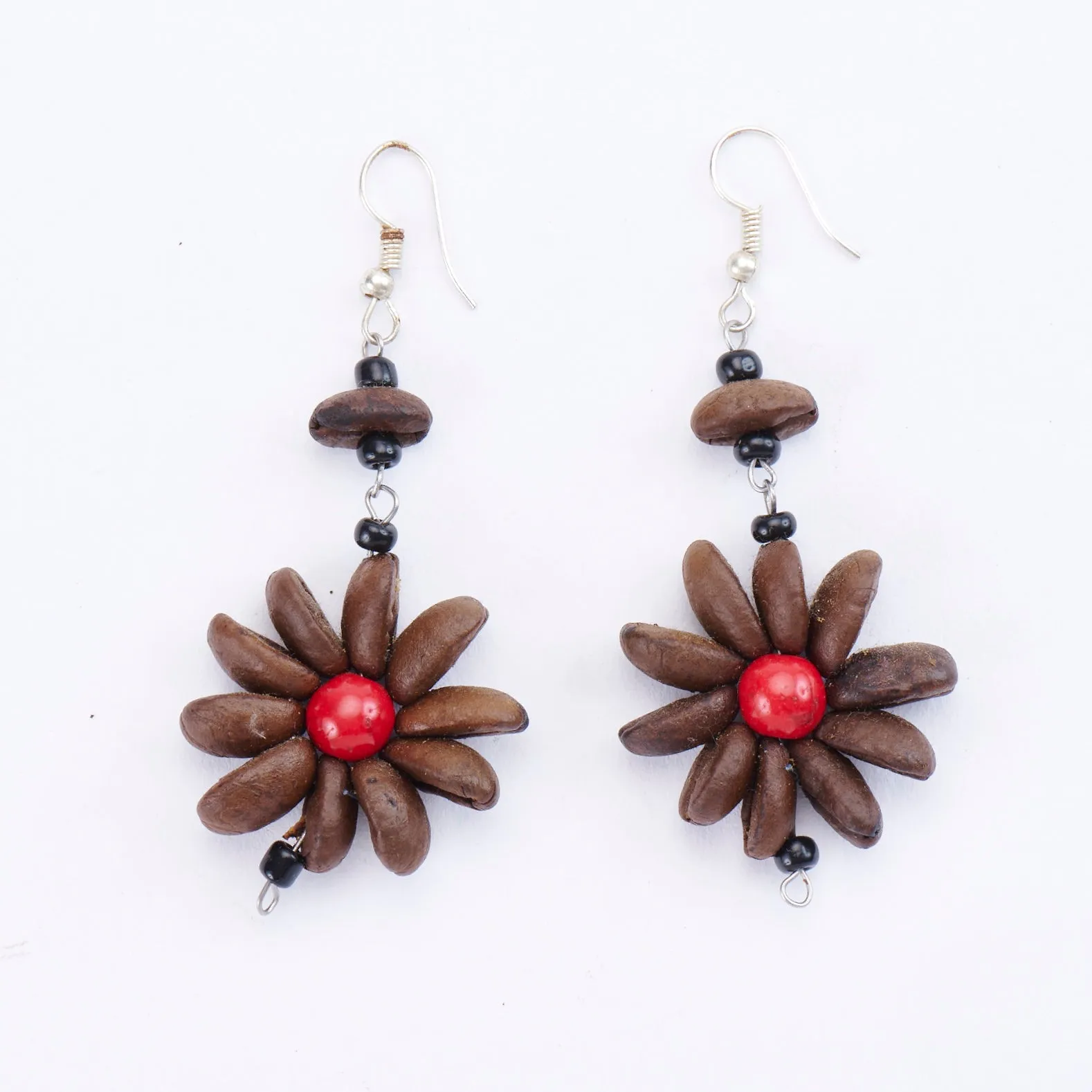 Mexican Coffee Bean Flower Earrings