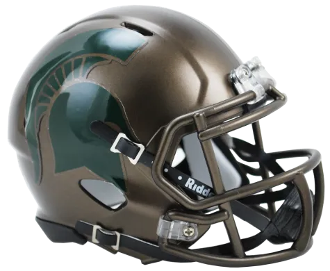 Michigan State Spartans 2015 Bronze Riddell Speed Mini Helmet