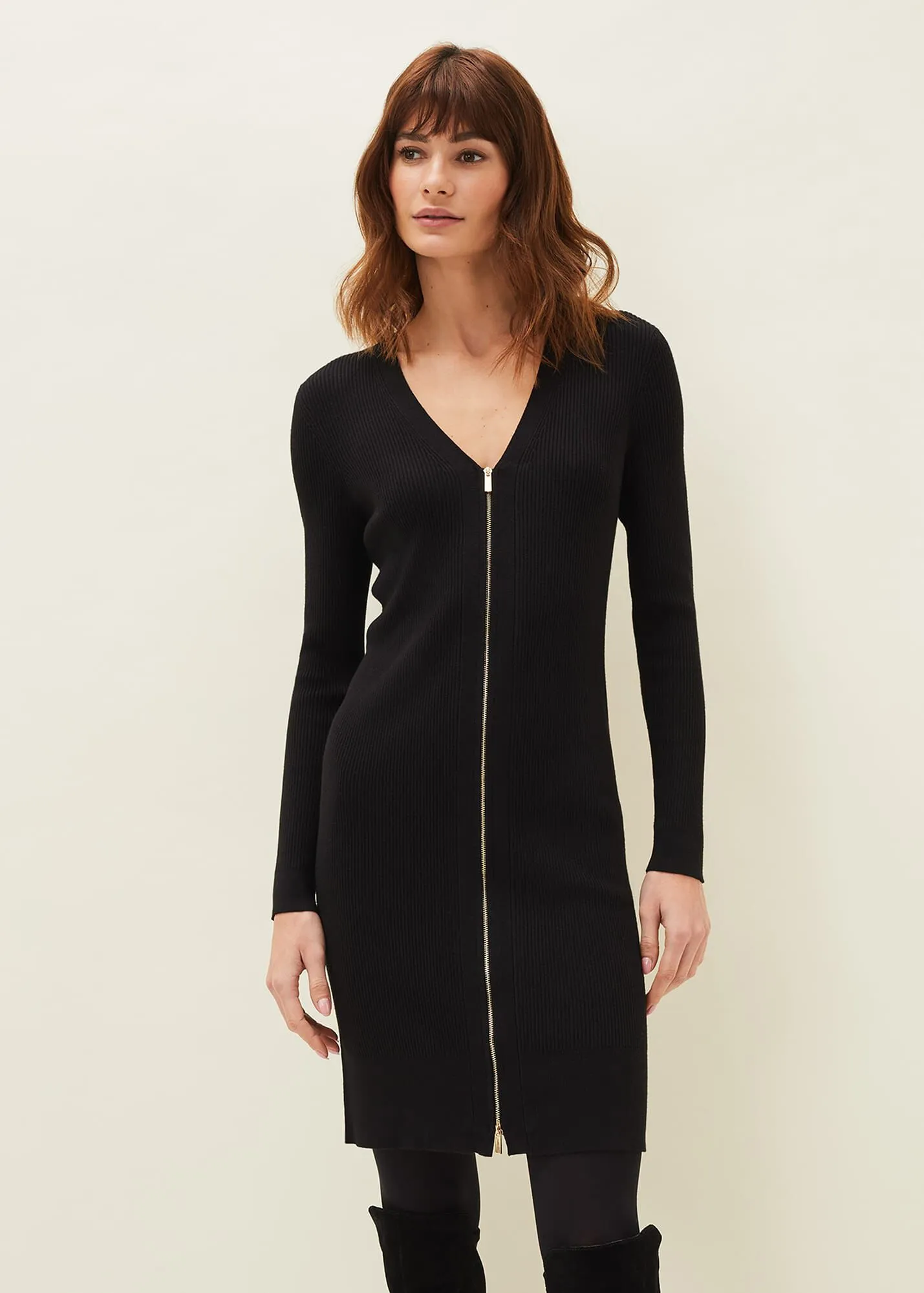 Milla Multiway Zip Ribbed Tunic Dress