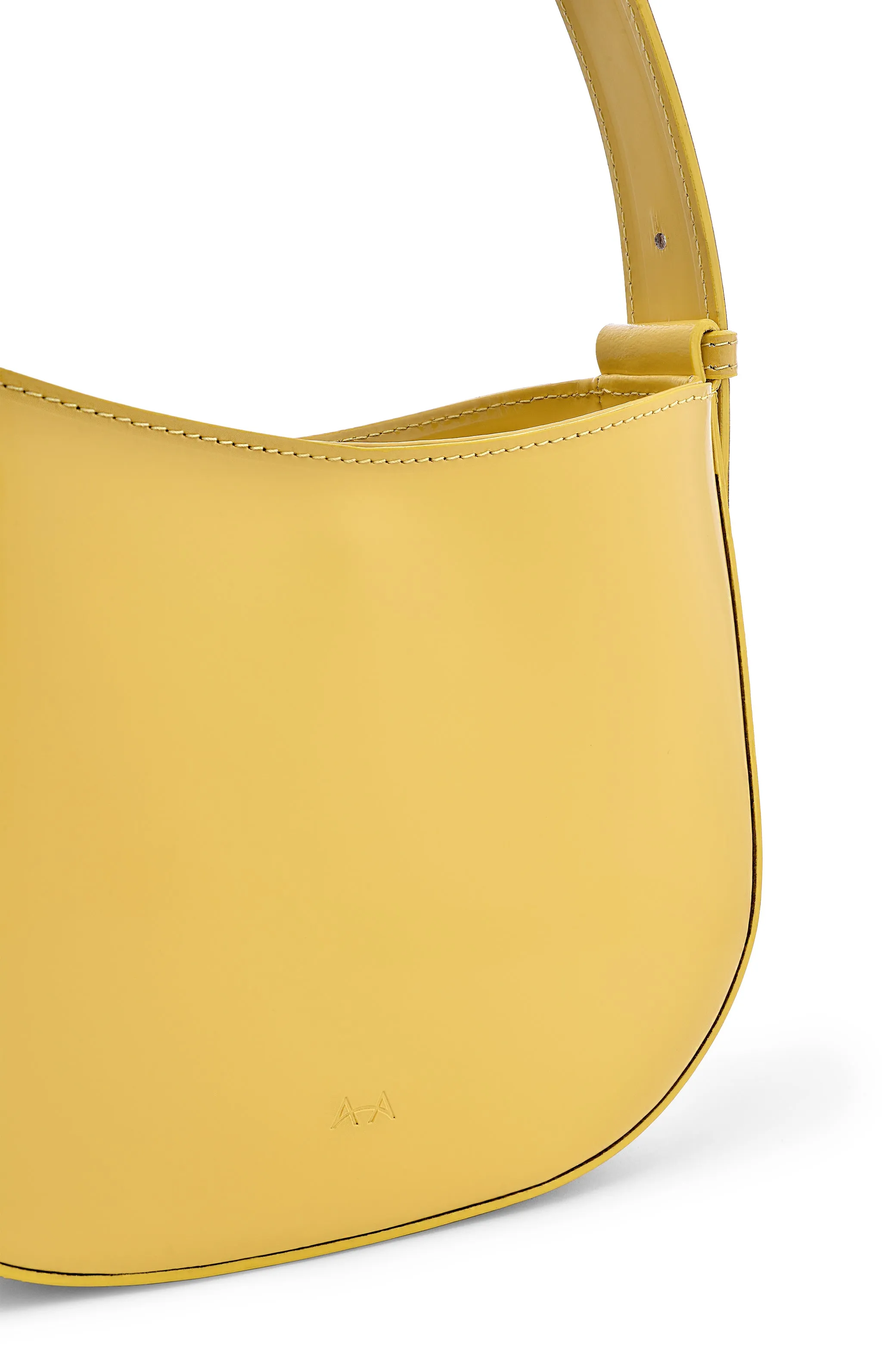 Mio Yellow Semi Patent Leather Shoulder Bag