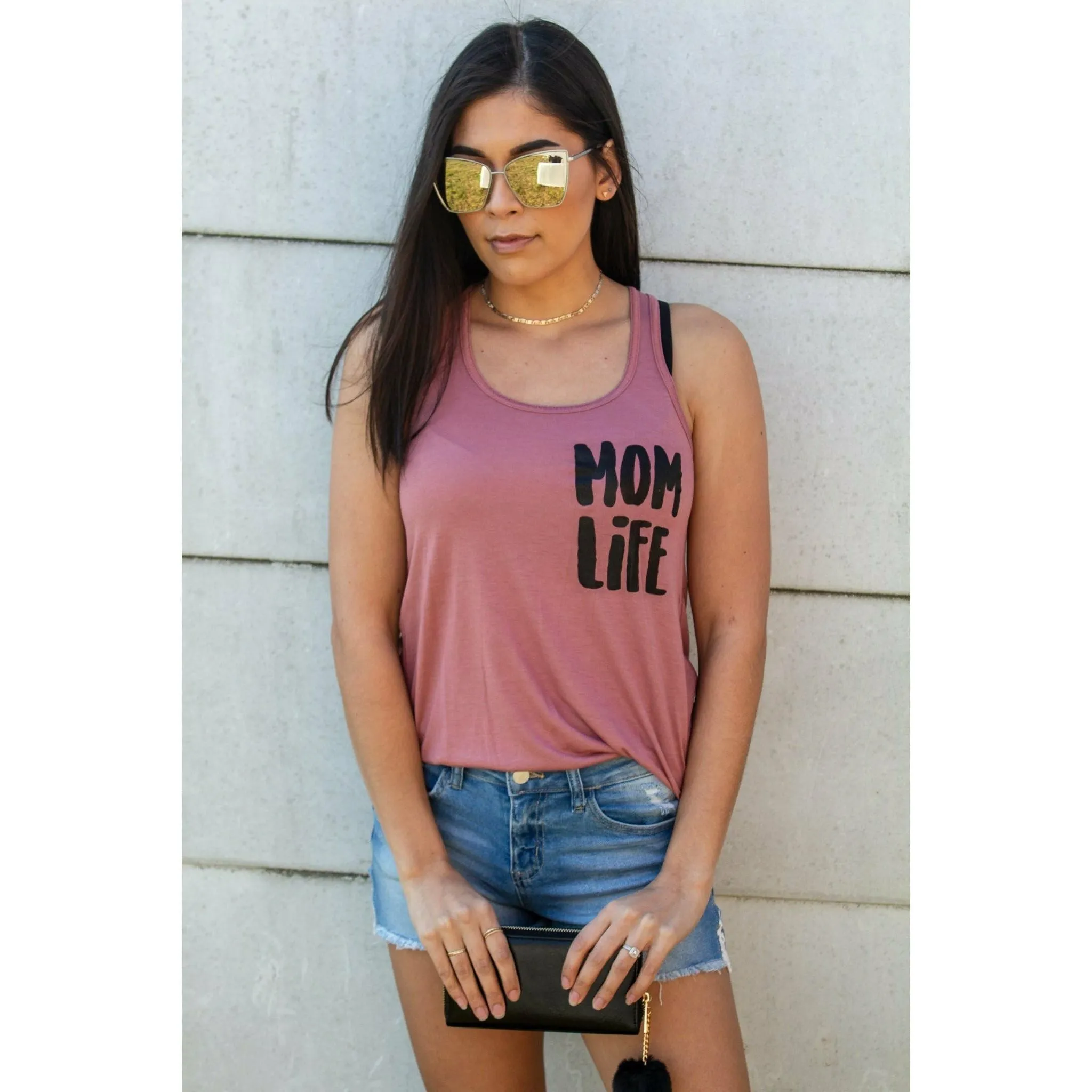 Mom life Simple Racerback Tank