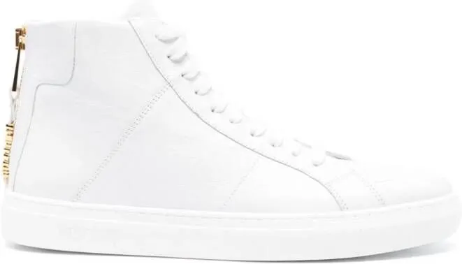 Moschino leather hi-top sneakers White