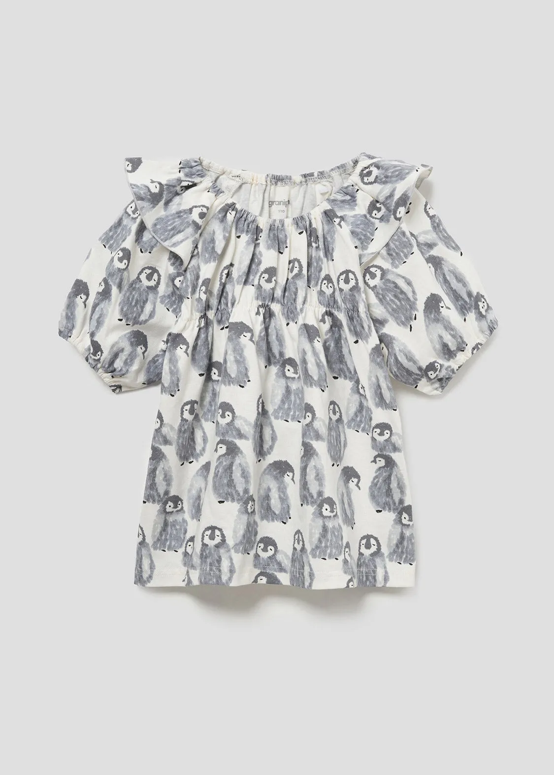 Multi Pattern Short Sleeve Tunic (Fluffy Penguins)