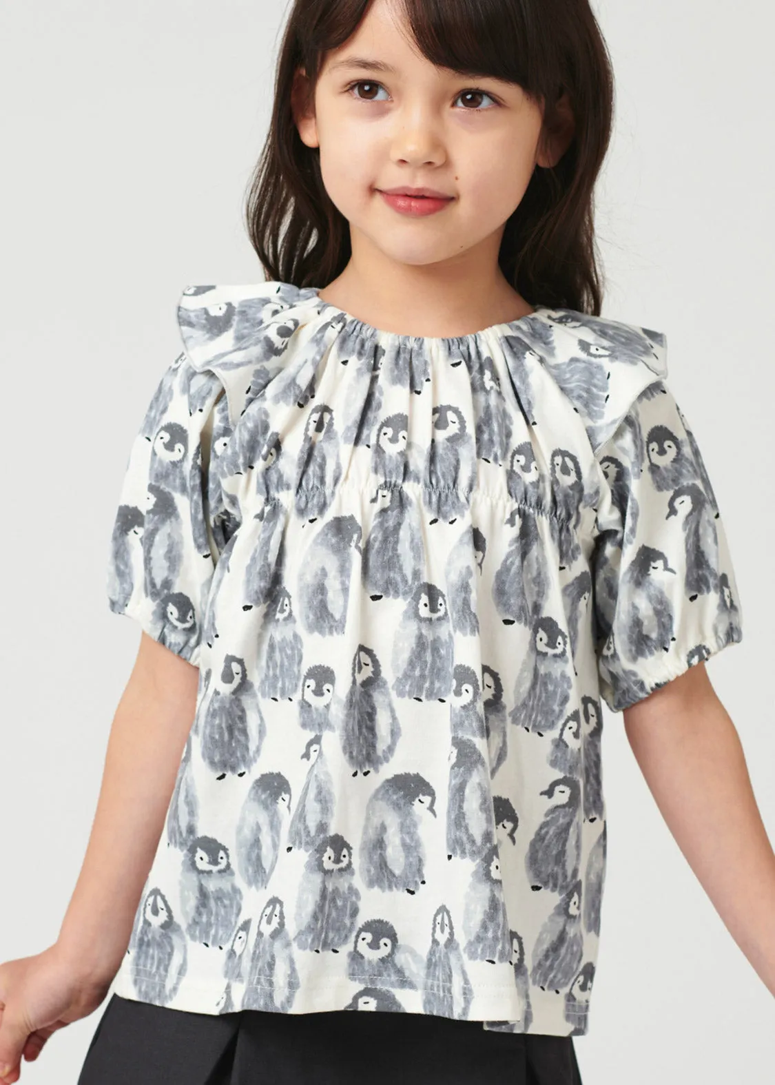 Multi Pattern Short Sleeve Tunic (Fluffy Penguins)