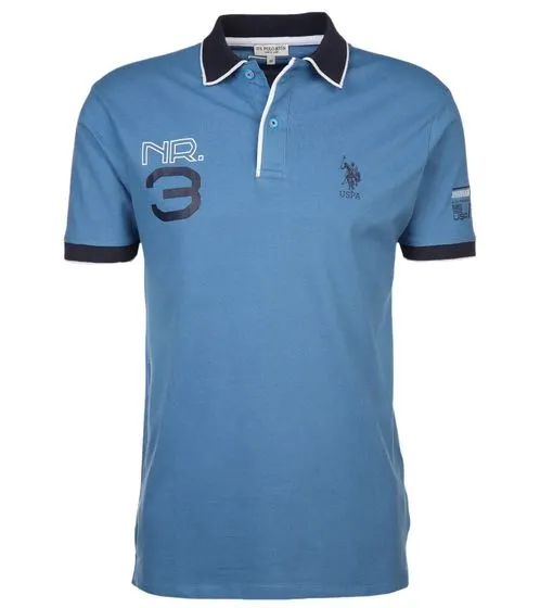 NOI. POLO ASSN. Polo manica corta, comoda polo da uomo con stampa frontale, camicia in cotone 197 65037 52520 138 blu