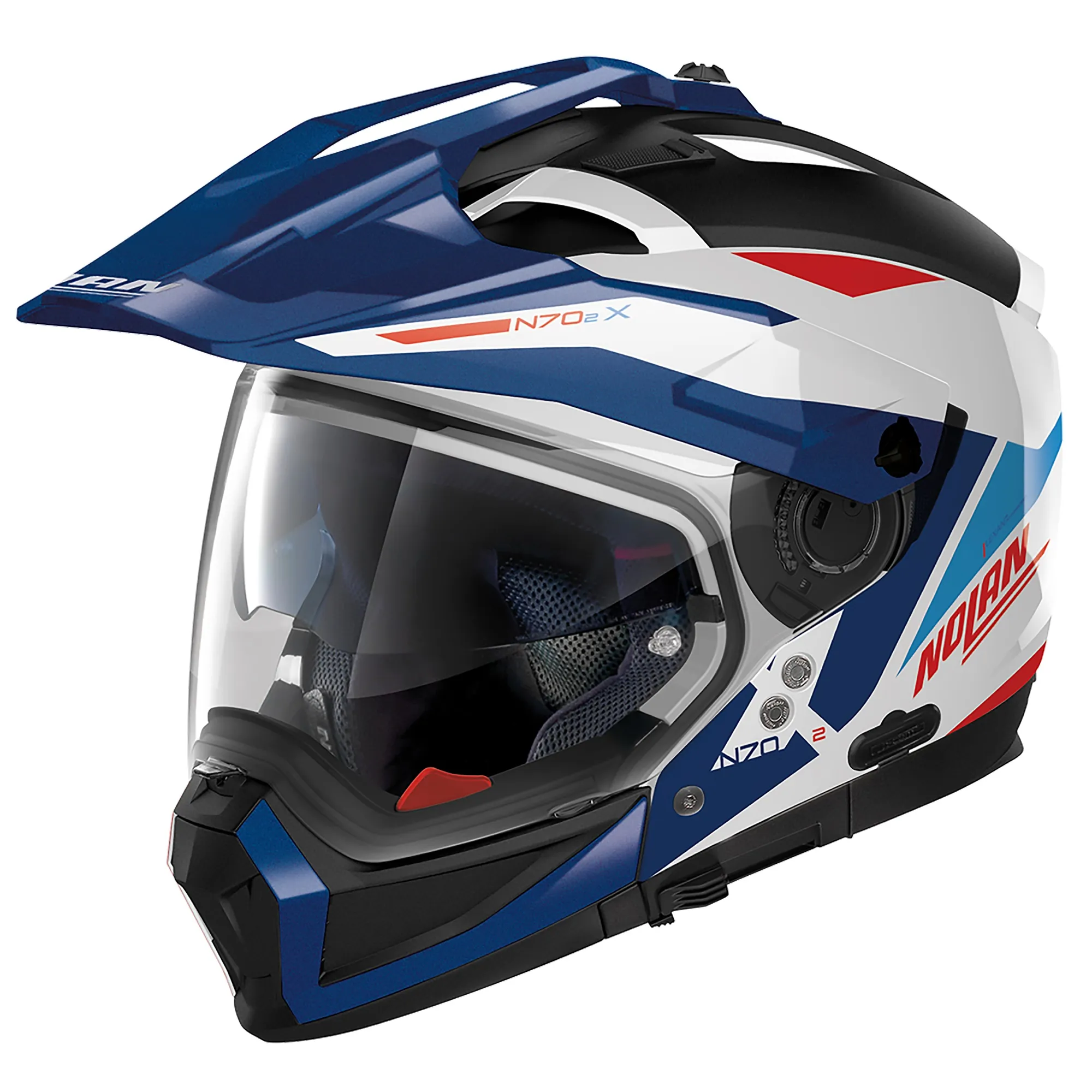 Nolan N70-2 X Stunner Helmet - White/Blue/Red