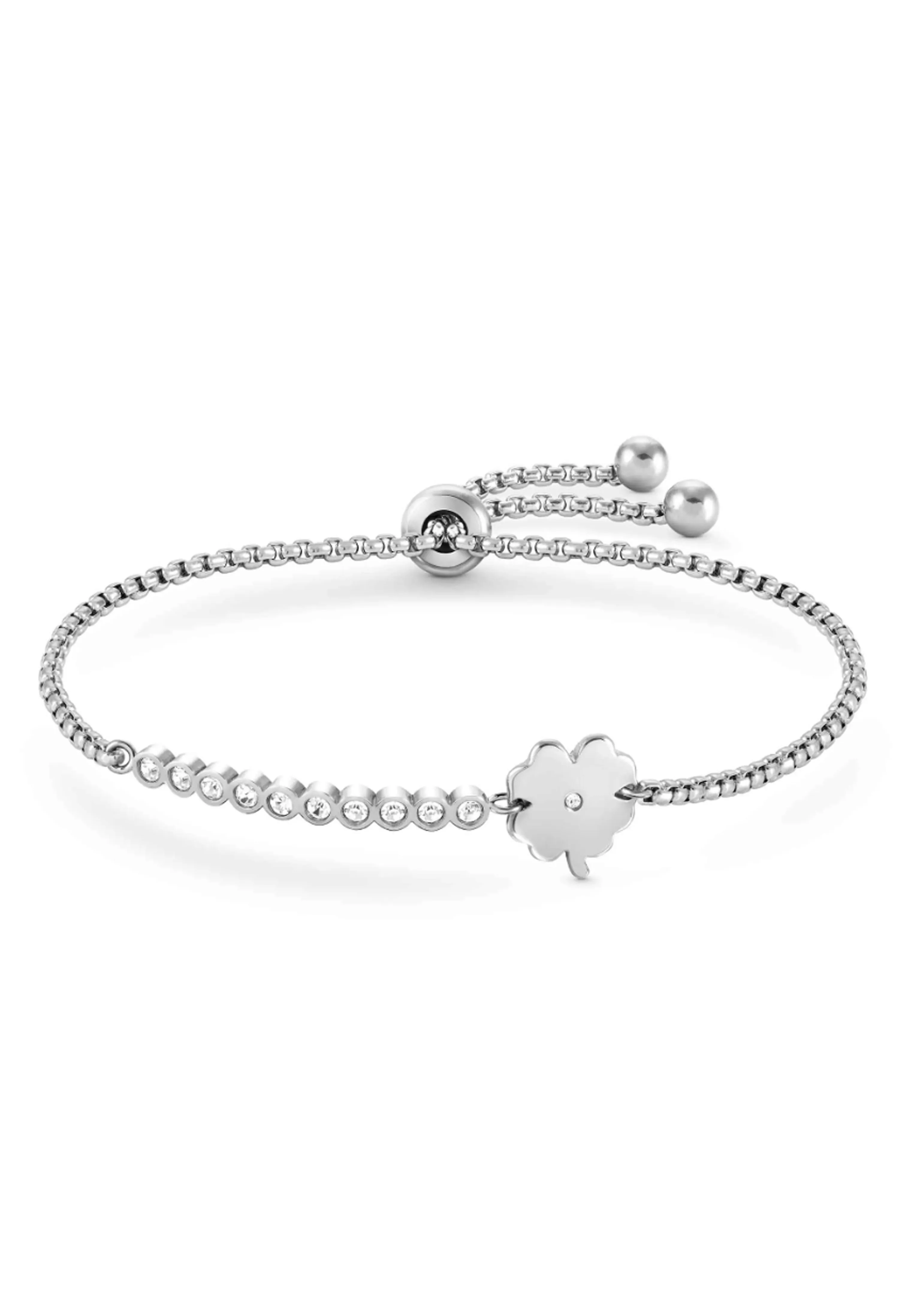 Nomination Milleluci Four-Leaf Clover Cubic Zirconia Bracelet Stainless Steel