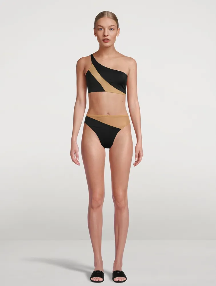 NORMA KAMALI Snake Mesh Bikini Bottoms