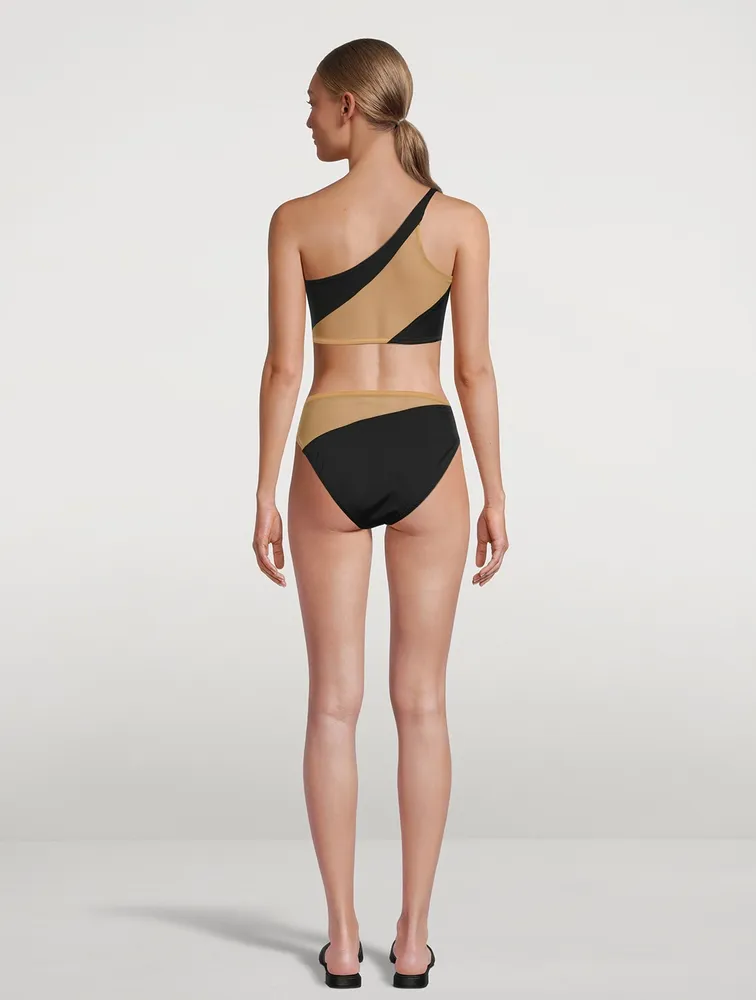 NORMA KAMALI Snake Mesh Bikini Bottoms