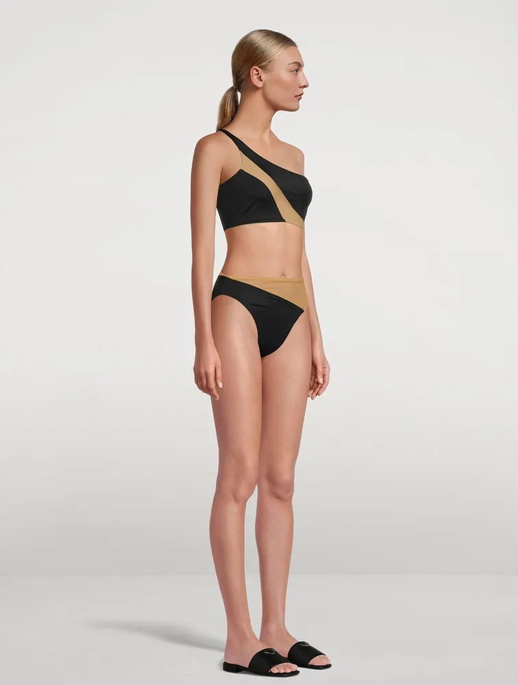 NORMA KAMALI Snake Mesh Bikini Bottoms