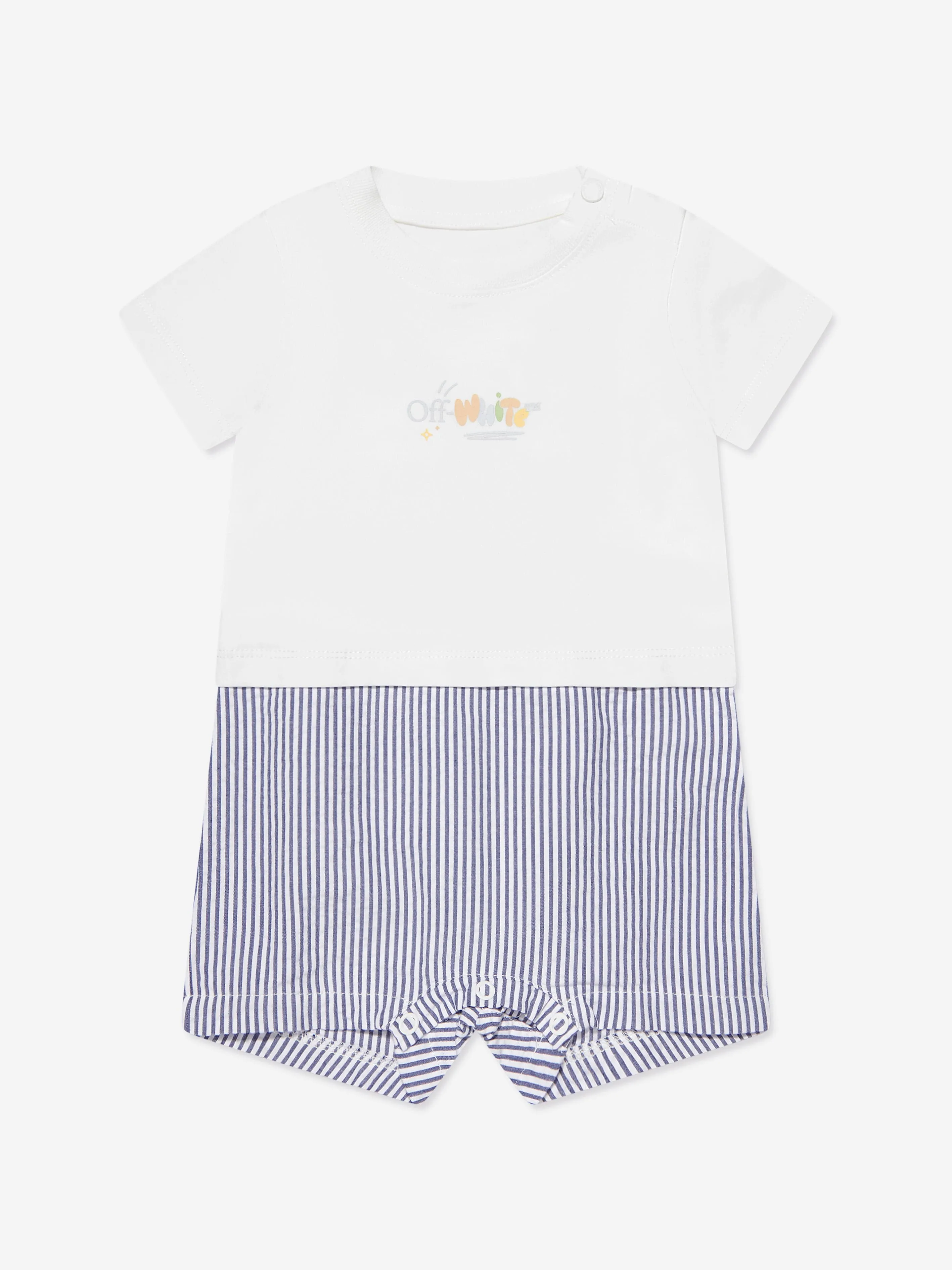 Off-White Baby Boys Funny Mix Romper in White