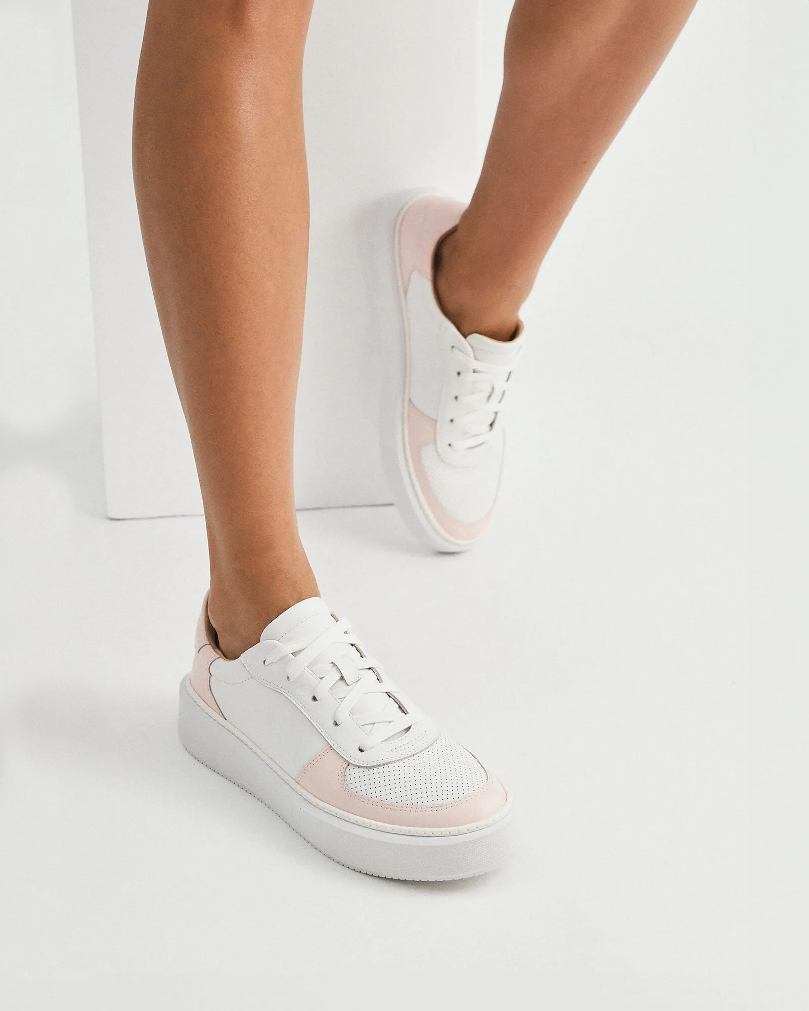 Otto sneakers white soft pink leather