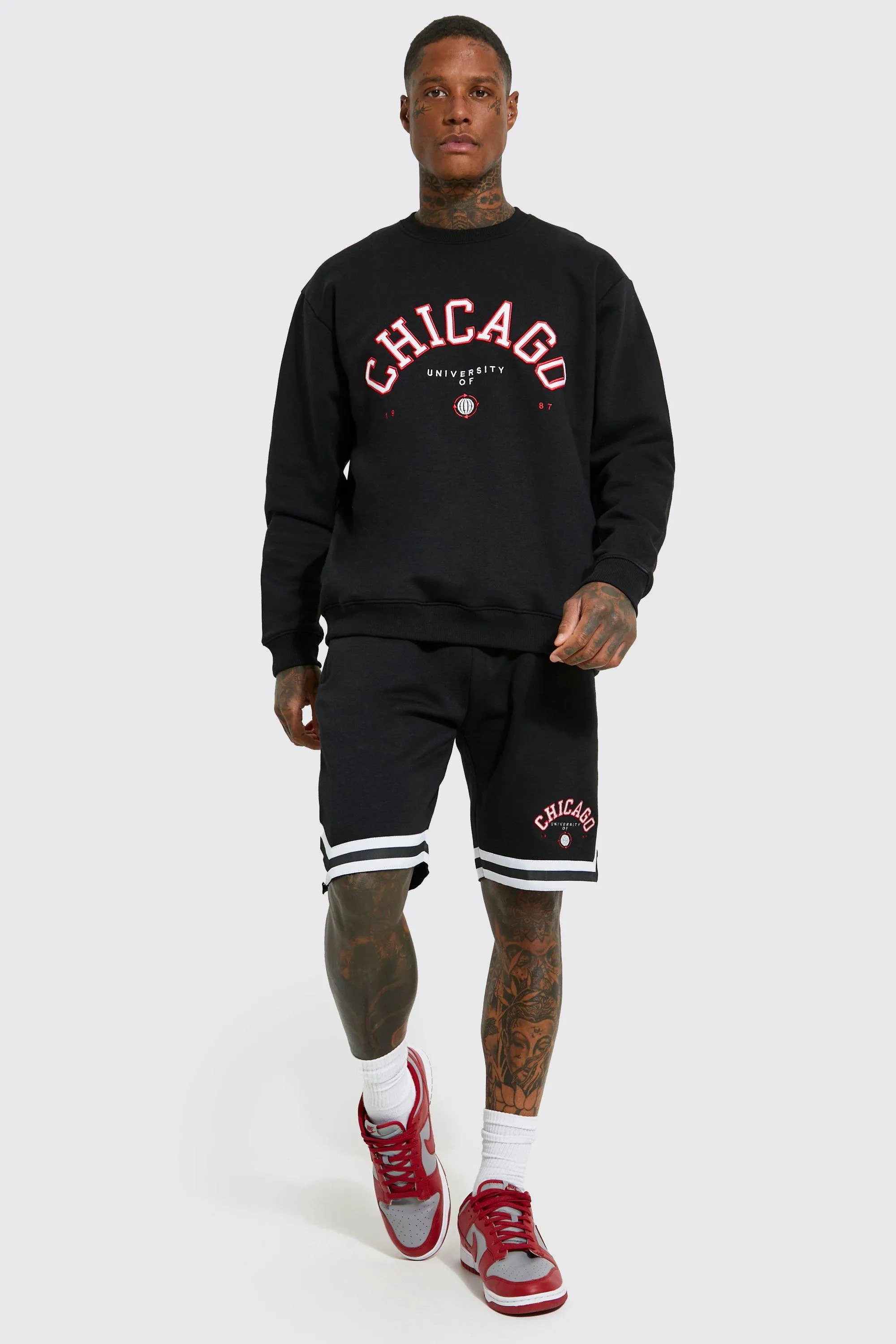 Oversized Chicago Tape Short Tracksuit