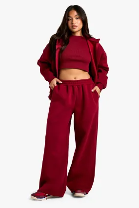 Petite 3 Piece Straight Leg Sweatpant Tracksuit