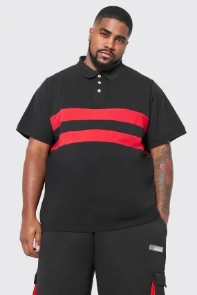 Plus Colour Block Polo