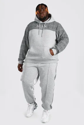 Plus Size MAN Roman Tape Panel Tracksuit | boohooMAN UK