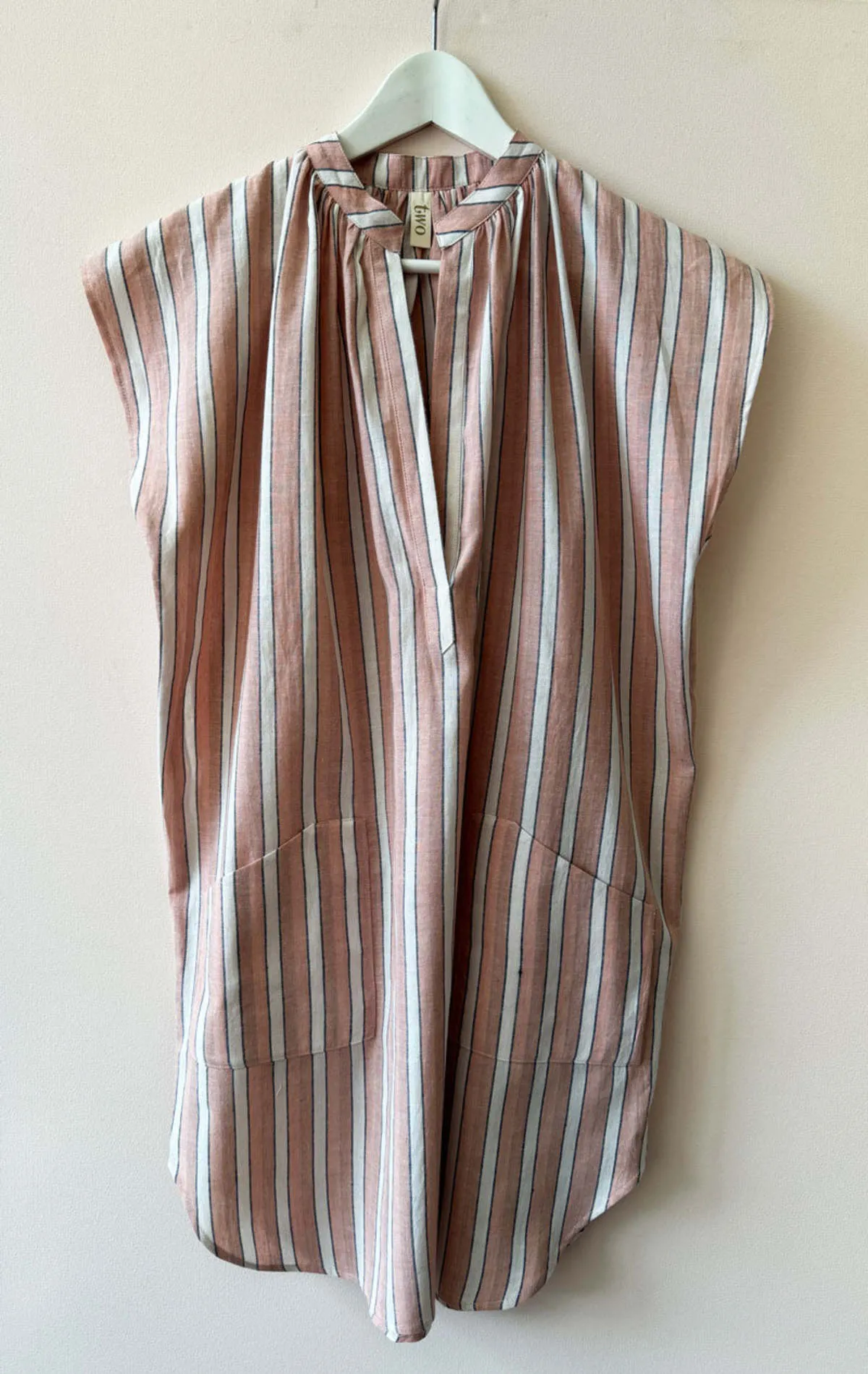 Pocket Tunic - Pink/White Stripe