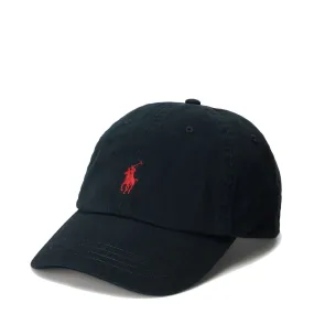 Polo Ralph Lauren Cotton Chino Baseball Cap Polo Black/ Rl 2000 Red