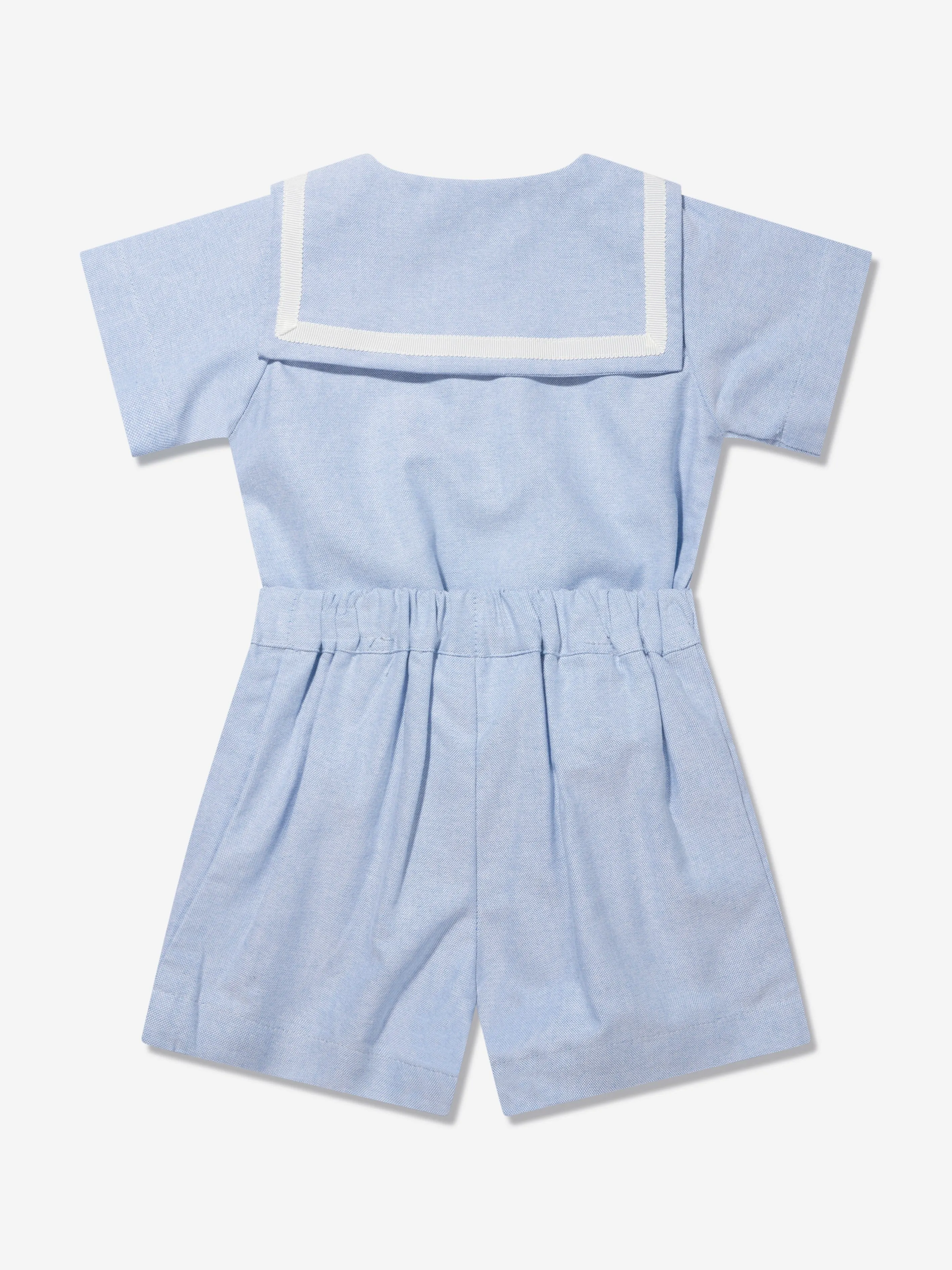 Rachel Riley Baby Boys Oxford Sailor Romper Set in Blue