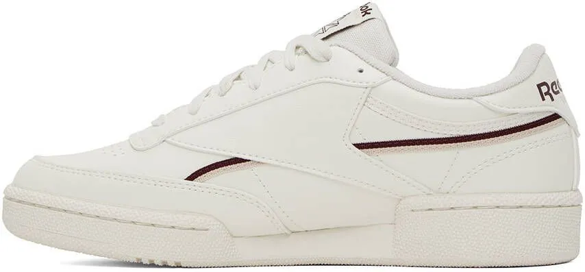 Reebok Classics Off-White & Burgundy Club C 85 Sneakers