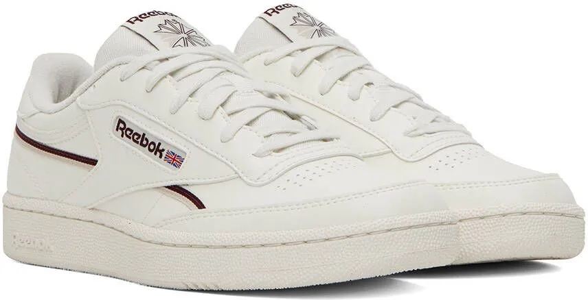 Reebok Classics Off-White & Burgundy Club C 85 Sneakers