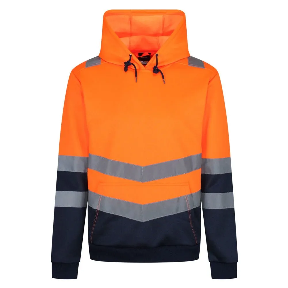 Regatta Professional Mens Hi Vis Reflective Over Head Hoodie