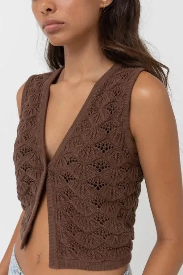 Rhythm Sunny Knit Vest - Chocolate