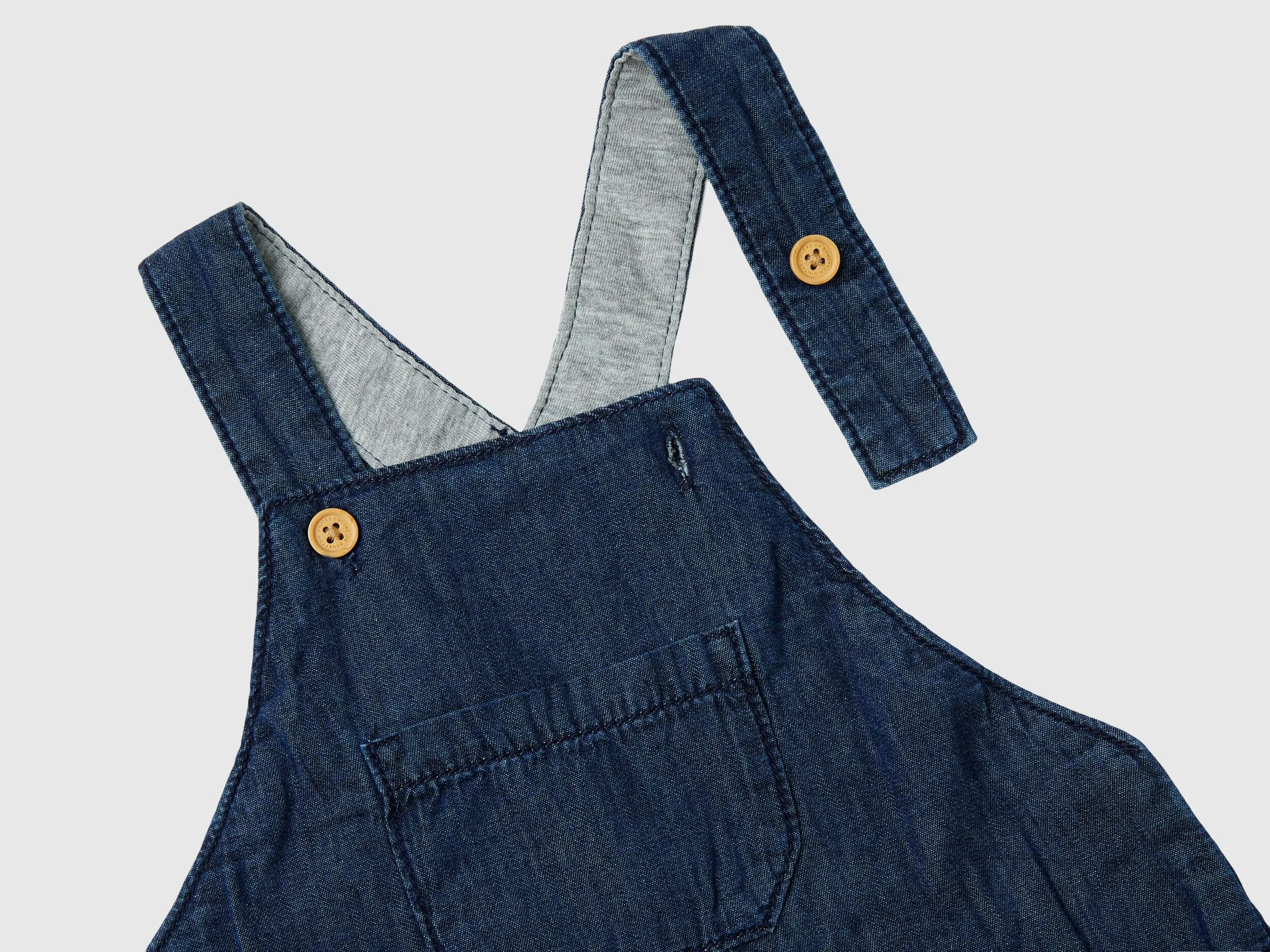 Romper made of chambray - Blue | Benetton