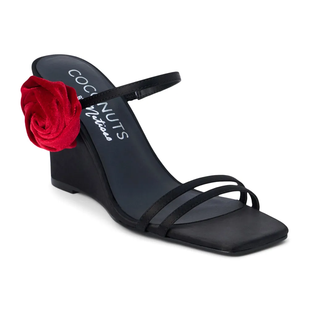 Rosa Floral Strappy Wedge Sandals